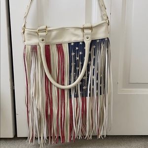 Steve Madden American Flag Fringe Purse